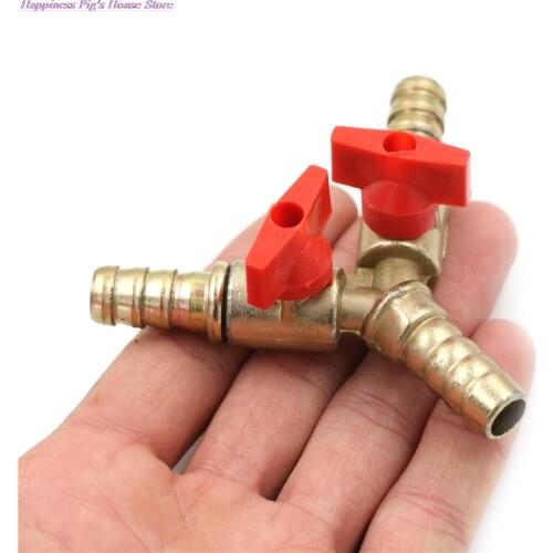 Great Clamp Fitting Hose Barb Fuel Water Oil Gas For Garden Irrigation Automotive 3/8" 10mm Brass Y 3-Way Shut Off Ball Valve