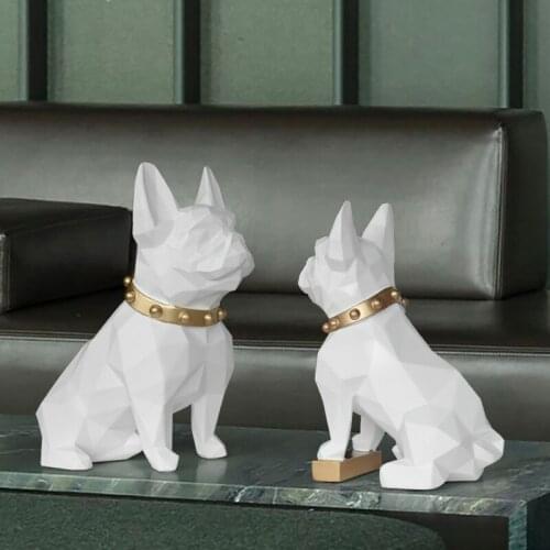 DOG STATUE HOME DECOR CRAFTS ANIMAL RESIN SCULPTURE MODERN ART FOR HOME ORNAMENTS DECORATION ACCESSORIES FIGURINE GARDEN DECOR