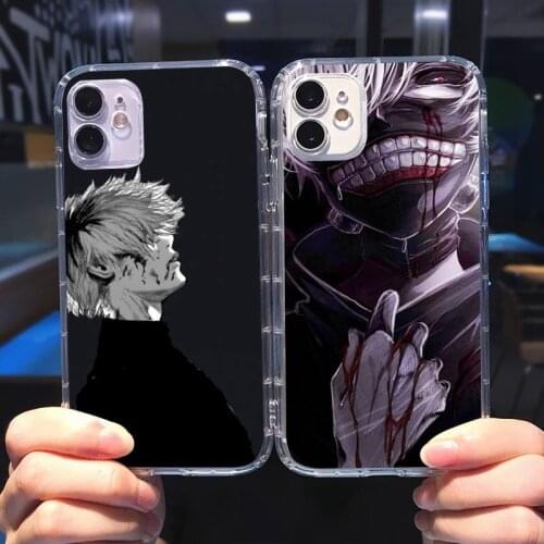 Tokyo Ghoul Cool Japanese Anime Phone Case Transparent for iPhone 6 7 8 11 12 s mini pro X XS XR MAX Plus cover funda shell