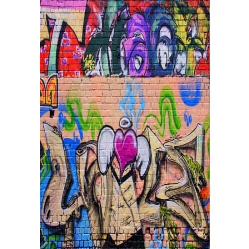 TR Vinyl Street Graffiti Wall Photography Background Brick Wall Studio Photo Backdrop Kids Children Custom Photo Backgrounds