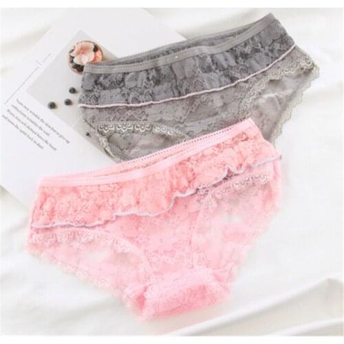 New 4Pcs/Lot Girl Panties Underwear Lace Briefs Cotton Lingerie Soft Comfortable Bowknot Cartoon Panty Wholesale H001-4