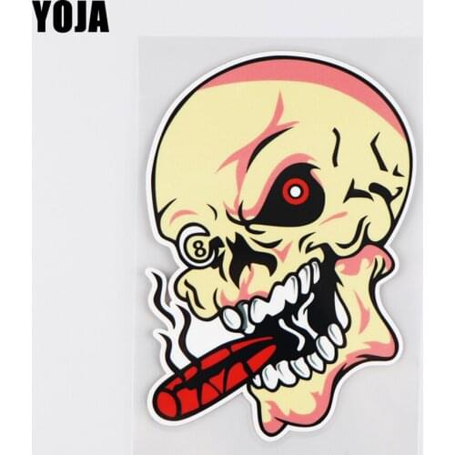 YOJA 14.6X9.9CM Personality Skull Pattern Vinyl Decal Car Sticker Funny Auto Accessories 19A-0255