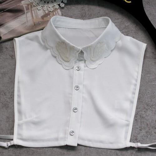 YSMILE Y Winter Sweater Accessories New Arrived Women T-Shirt Chiffon Fake Collar Elegant Swan White Detachable Collar
