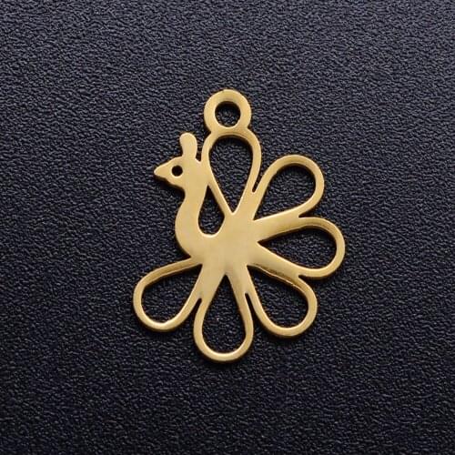 10pcs/lot Stainless Steel Bird Charms 13*16 mm Metal Charms Mirror Polished Animal Hollow Charms For Jewelry Making Accessories