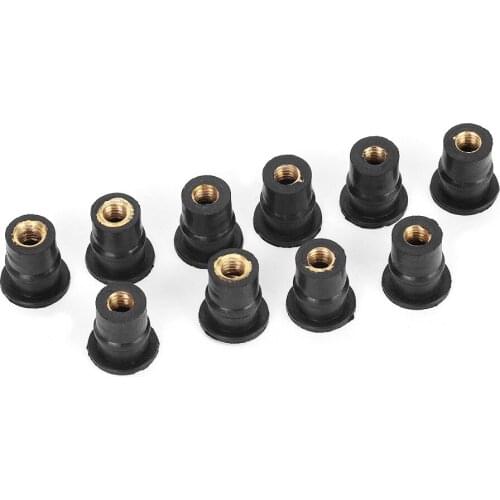 10Pcs Motorcycle M5 Rubber Well Nuts 5mm/0.2in Metric Windscreen Windshield Bolts Fairing Cowl Riding Accessories Fastener