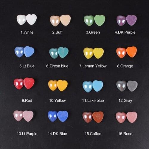 18 Color Ceramic Beads Half Heart Pearl Nail art Beads Mix Color 6mm-12mm 4 Sizes DIY Craft Flatback Pearls Stones free shipping