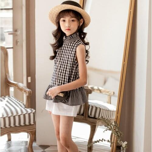 2021 Fashion Suits Teenage Baby Clothing Set For Girls Cute Summer Girl Clothes Sets Cotton Ruffles Top + Shorts Kids Outfits