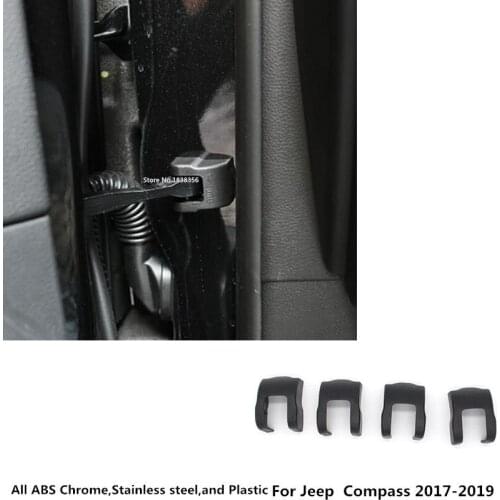 Top Sale For Jeep Compass 2017 2018 2019 2020 Car Anti Rust Water Proof Door Lock Key Keys Plastic Buckle Limit Device Trim 4pcs
