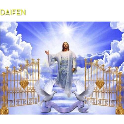 DIY Diamond painting iron gate Full Round Diamond mosaic White dove Full Square Diamond embroidery Cross stitch Religious Jesus
