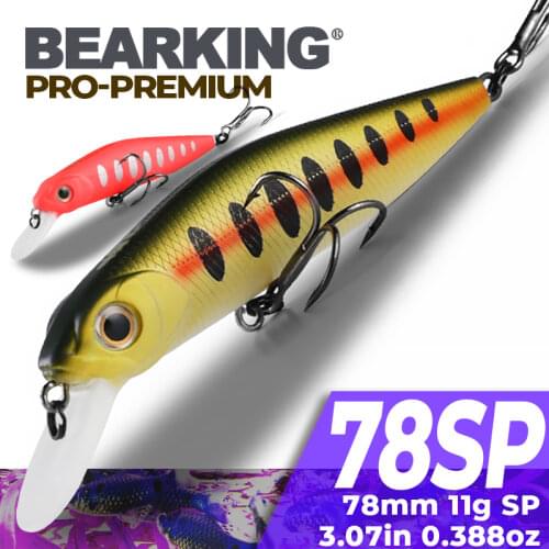 BEARKING PRO 78mm 11.3g SP Tungsten weight system fishing lures minnow crank wobbler quality fishing tackle hooks for fishing