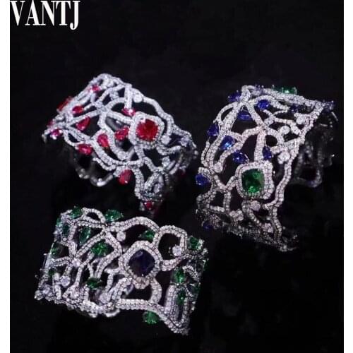 Luxurious Bangle Created Gemstone Emerald Ruby Sapphire Spinel Bracelet for Woman Lady Wedding Party Jewelry Gift