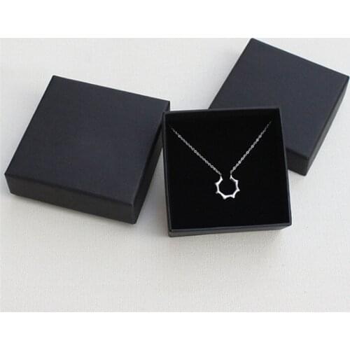 6 Sizes Jewelry Bracelet Necklace Ring Earrings Packing Boxes Brand Black Paper Packing jewelry gift box No Logo