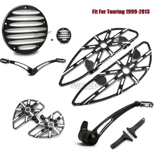 Black Gauge Floorboards Shifter Brake Arm Levers derby timmer cover Fit For harley 2008-2013 Road King Classic FLHRC FLHR Stree