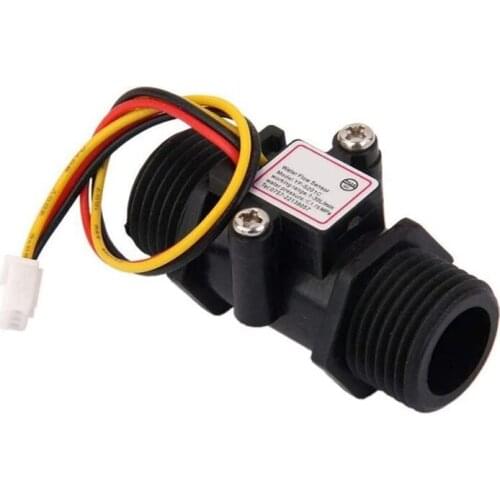 Water Flow Sensor Switch Flow Meter Control G1/2 inch Interface Hall elements Total 1-30L/Min Measurement Device Black