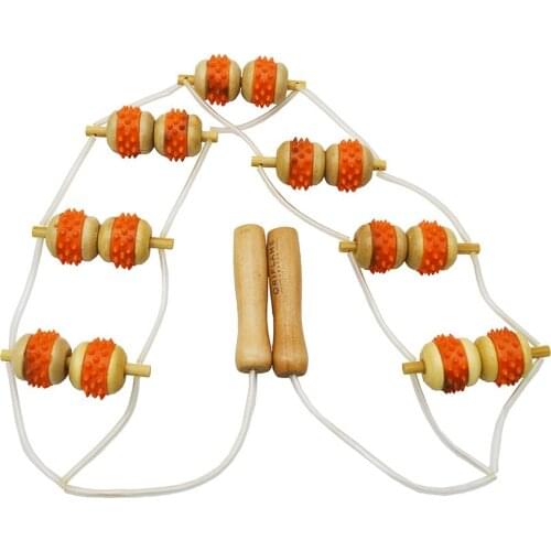 Wooden Lumbar Roller , Back Massager, Healting Belt