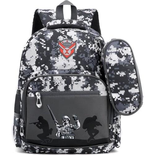 Kids Schoolbag Primary School Backpack for Students Unisex Camouflage Color Nylon Waterproof Backpack Childrens School Bags