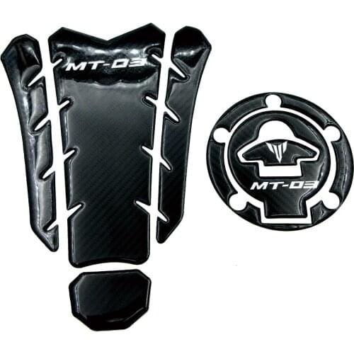 For Yamaha MT03 MT-03 YZFR3 YZF-R3 2019 2020 New Motorcycle 3D Carbon Fiber Fuel Gas Cap Cover Tank Protector Pad Sticker Decal