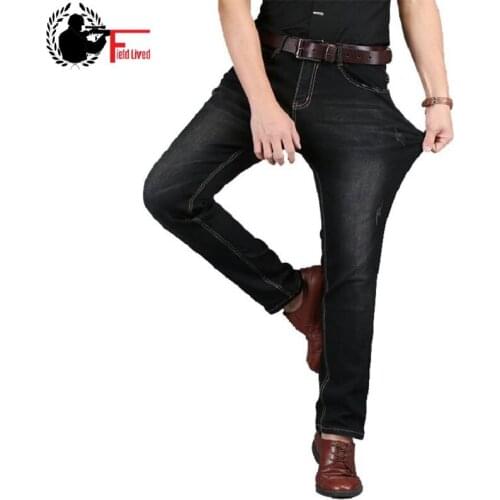 Mens Clothing Large Sizes Mens Stretch Denim Jeans Straight Fit Trousers Elastic Denim Pants Male Big Plus Size 40 42 44 46 48