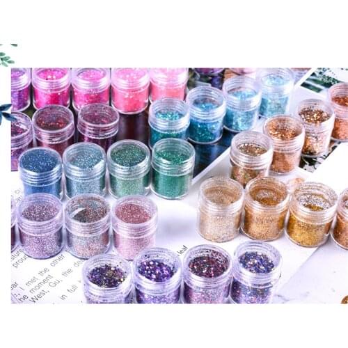 4/5 Boxes/ Set Holographic Glitter Set, 10ML in a Jar NAIL ART GLITTER , 88+ COLOURS Chunky Loose Glitter for Glitter Nail art