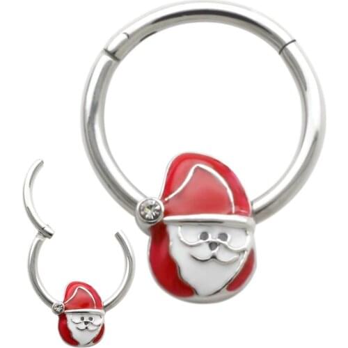 JHJT MUSI 16G Segment Nose Ring Piercing 316L Surgical Stainless Steel Nostril Helix Cartilage Earring Body Jewelry New Year