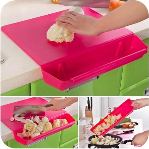 Candy Color Kitchen Practical Two-in-One Storage with Vegetable Groove Cutting Board Plastic Thickened Fruit Cutting Board