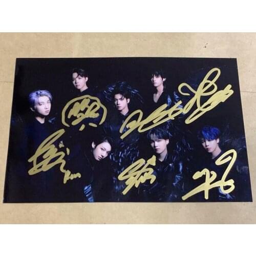 MAP OF THE SOUL V SUGA JIN JIMIN Jung Kook RM J-HOPE Autographed Group Photo 4*6 K-POP GIFTS COLLECTION 082021A