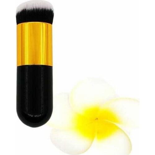 Wood handle 2 colors synthetic hair silver aluminum collar foundation BB cosmetic brushes in makeup