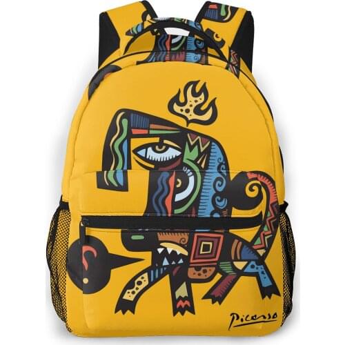 Fashion Backpack Vintage Funny Artwork Pablo Picasso For Girl Teenager Shoulder Bag New Primary School Bag Female Girls boys