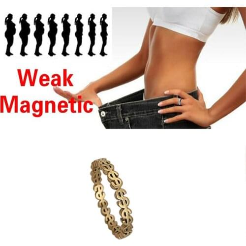 Magnetic Weight Loss Ring Titanium Steel Couple Rings Gold Dollar Sign Pattern Wedding Promise Ring For Women Men Engageme