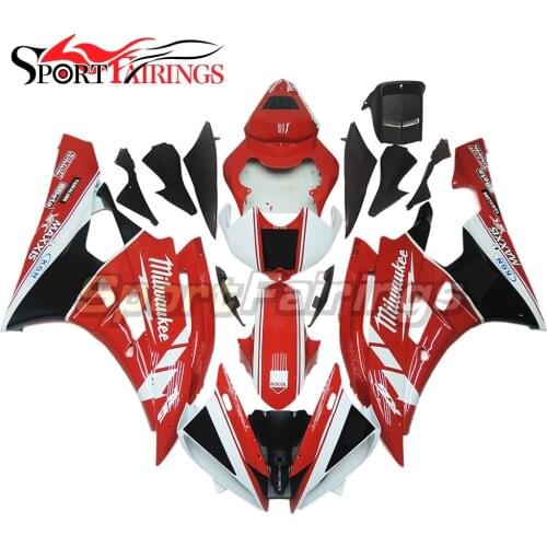 Injection Fairings For Yamaha YZF600 R6 06 07 2006 2007 Plastics ABS Motorcycle Full Fairing Kit Bodywork Cowling Milwaukee Red