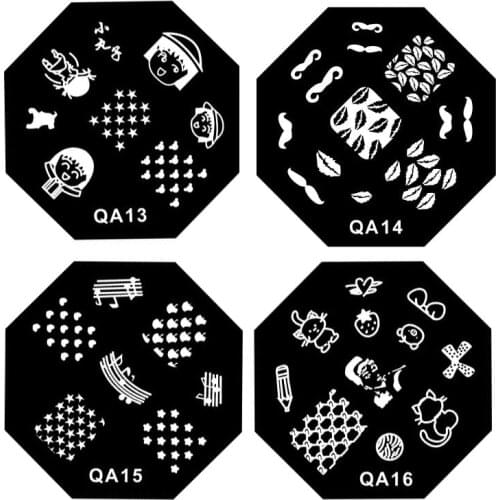 Wholesale excellent 60 design QA serial Nail Art beauty Image Stencil stamping Template nail decoration 200pcs/lot free shipping