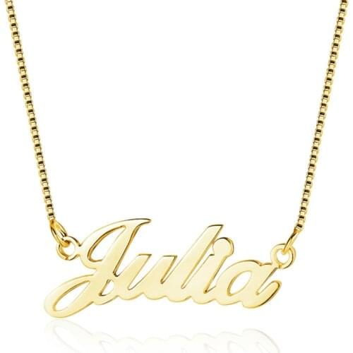 Fashion Personalized Name Necklaces Custom 3 Colors Pendant Promised Jewelry Engrave 2 Names SImple Anniversary Gift for Women