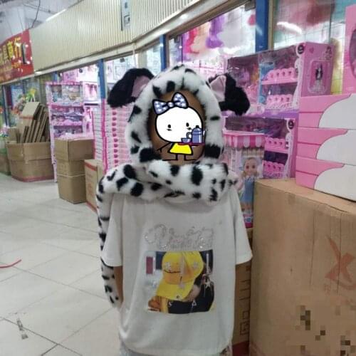 Disney 101 Dalmatians Plush hat Wool scarf Wool gloves three-in-one stuffed toys doll doll A birthday present for your child