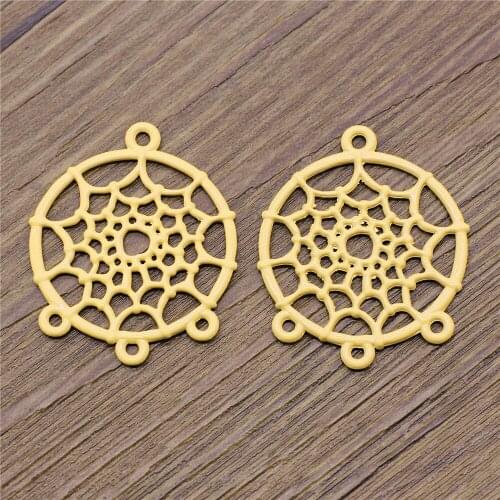 Tristana 8pcs 6 Colors 34x28mm Dream Catcher Charm For Jewelry Making Jewelry Accessories Dreamcatcher Pendant Charms