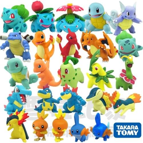 Pokemon Doll Toys Pocket Monster Genuine TAKARA TOMY MC Squirtle Ivysaur Charmander Blastoise Charmeleon Blaziken Action Figure