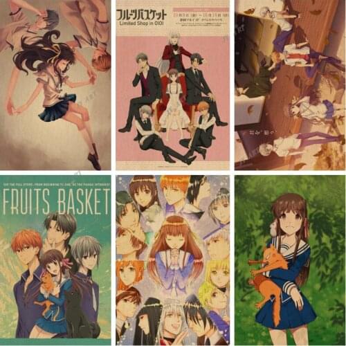 Anime Posters Fruits Basket Retro Nursery Poster Wall Art Canvas Print Painting Nordic Kid Baby Bedroom Decor Picture Wall Decor