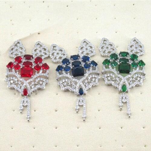 2pcs 42x60mm gold plated cubic zircon connector Micro Pave for necklace pendant Jewelry DIY Jewelry Findings