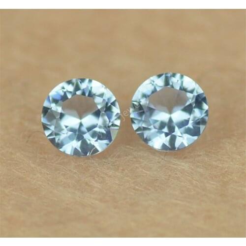 Sale 1000pcs/Lot 5A 0.8-6.0mm Light Sky Blue Color Synthetic Nano Gems Round Shape Brilliant Cut Nano Stone For Wax Setting