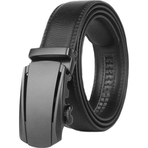Fashion Designer Mens Automatic Buckle Belts For Men High Quality Brand Male Black Strap Genuine Leather Ratchet Belt Waistband