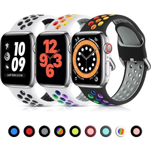 Ai Watch strap For Apple watch band 44mm 40mm Series 6 5 4 SE Sports breathable bracelet wristband for iwatch 3 2 42mm 38mm Band
