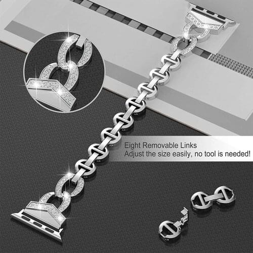 Strap For Apple Watch band 40mm 38mm 44mm 42mm women Diamond watchBand iWatch 5 4 3 2 1 stainless steel bracelet accessories