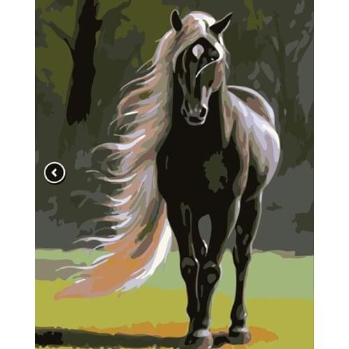 ROYALDREAM Shaggy horse Abstract Painting Diy Digital Painting By Numbers Modern Wall Art Picture For Home Wall Artwork