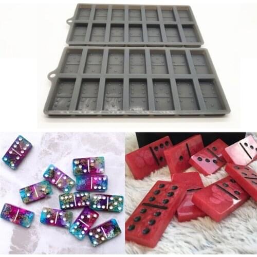 Handmade Domino Game Play Silicone Molds Resin 28 DIY Dominoes Personlized Games Epoxy Resin Casting Mold Art Crafts