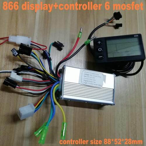Speedometer/power/mileage/battery indicator lcd display 866+BLDC controller 24v36v48v250w350w electric scooter bike MTB DIY PART