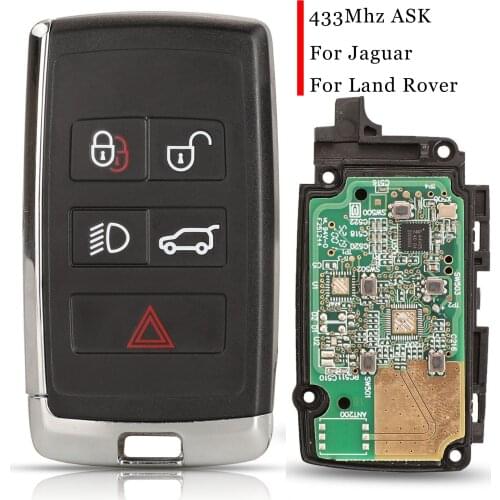 Jingyuqin For Land Rover Ranger Rover Discovery Velar Fit Jaguar Fob ID49 7953P Chip 433Mhz 5 Buttons Smart Car Key