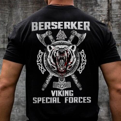 Unique Berserker Viking Special Forces Bear Rune T-Shirt. Summer Cotton O-Neck Short Sleeve Mens T Shirt New S-3XL