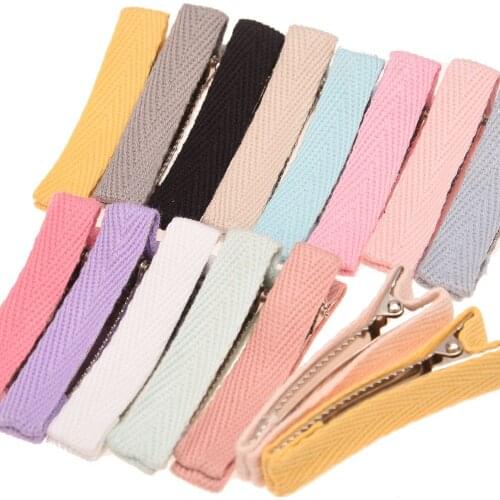 20PCS Cotton band Hair clip for hair Accessories 5cm Hairclips for Girls Hairbow Fashion DIY Accessory Supplies Barrette