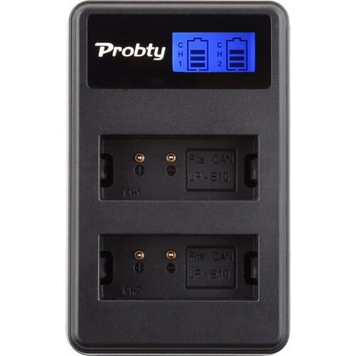 Probty LP-E10 LP E10 LPE10 LCD USB Dual Charger for Canon EOS 1100D EOS 1200D EOS Rebel T3 EOS Rebel T5 Kiss X50 X70 DSLR Camera