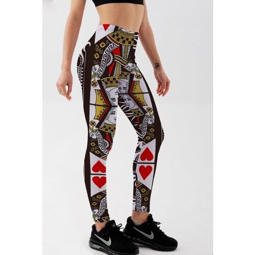 Qickitout Leggings Hot Fashion Galaxy Digital Print Milk Plus Size Supernova Sale QUEEN OF HEARTS LEGGINGS For women plus size