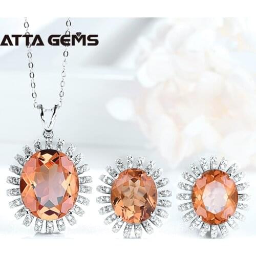 Color Change Zultanite Gemstone Jewelry Set for Women Solid 925 Sterling Silver Earrings Necklace Diaspore Stone for Women